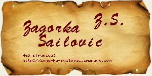 Zagorka Sailović vizit kartica